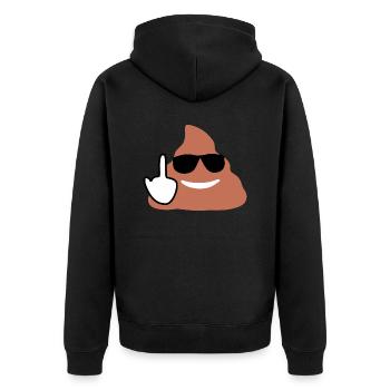 Shit Emoji & Finger - Veste à capuche bio Premium Unisexe - noir - Dos - Nico (187cm)