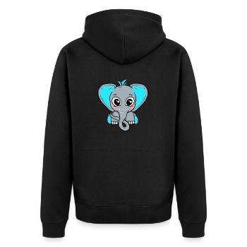 Baby elephant blue boy - Unisex Premium Organic Zip Hoodie - black - Back - Nico (187cm)