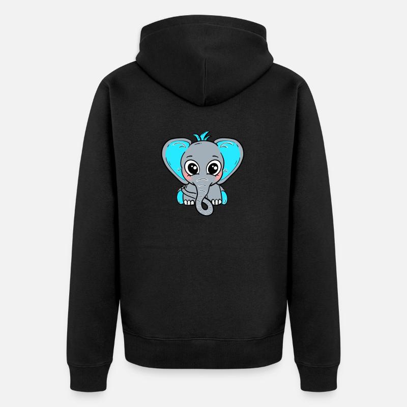 Bébé éléphant garçon bleu - Veste à capuche bio Premium Unisexe - noir