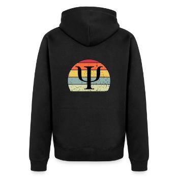 Psychology Symbol Distress - Unisex Premium Organic Zip Hoodie - black - Back - Nico (187cm)