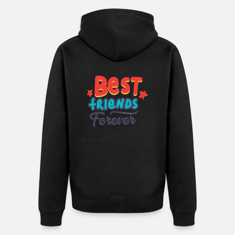 Beste Freunde - Unisex Premium Bio Zip Hoodie - Schwarz