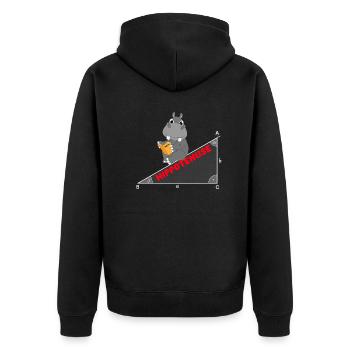Hippotenuse Hypotenuse Mathematik Hippo Wortspiel - Unisex Premium Bio Zip Hoodie - Schwarz - Hinten - Nico (187cm)