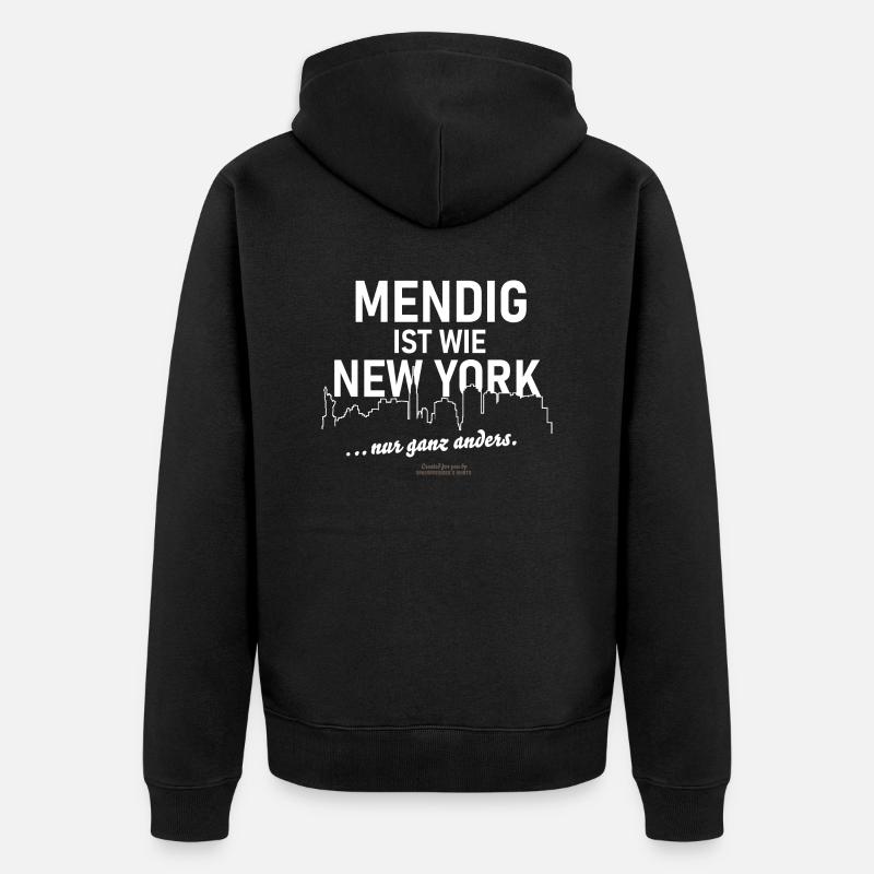 Mendig - Unisex Premium Bio Zip Hoodie - Schwarz
