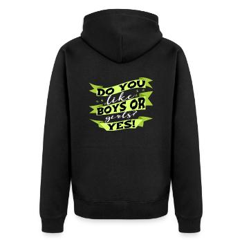 bisexuality joke gender roles quote - Unisex Premium Organic Zip Hoodie - black - Back - Nico (187cm)