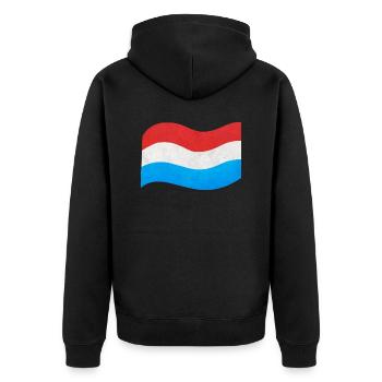 The flag of Luxembourg - Unisex Premium Bio Zip Hoodie - Schwarz - Hinten - Nico (187cm)