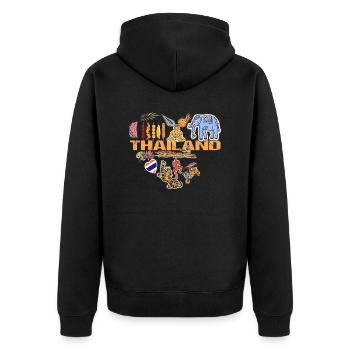 I love Thailand Emigration & Holidays - Unisex Premium Organic Zip Hoodie - black - Back - Nico (187cm)