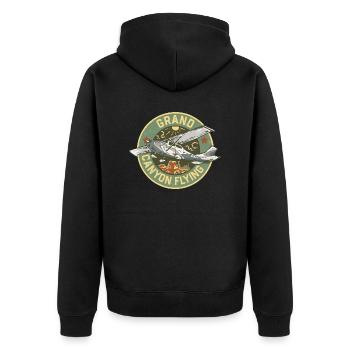 Grand Canyon Flying - Unisex Premium Bio Zip Hoodie - Schwarz - Hinten - Nico (187cm)