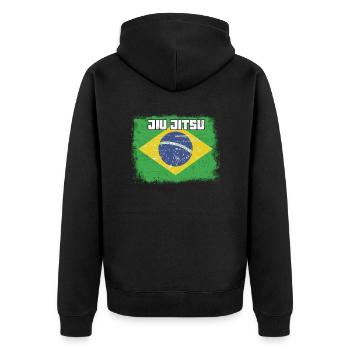 Martial Arts BJJ Brazilian Jiu Jitsu - Unisex Premium Bio Zip Hoodie - Schwarz - Hinten - Nico (187cm)