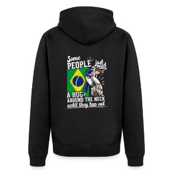 Martial Arts BJJ Brazilian Jiu Jitsu - Unisex Premium Bio Zip Hoodie - Schwarz - Hinten - Nico (187cm)