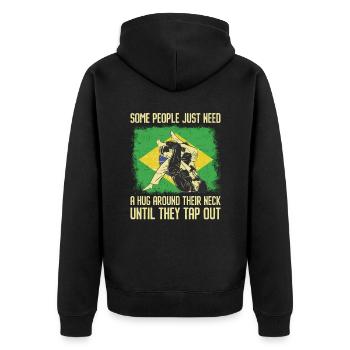 Martial Arts BJJ Brazilian Jiu Jitsu - Unisex Premium Bio Zip Hoodie - Schwarz - Hinten - Nico (187cm)