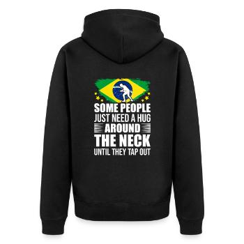 Martial Arts BJJ Brazilian Jiu Jitsu - Unisex Premium Bio Zip Hoodie - Schwarz - Hinten - Nico (187cm)
