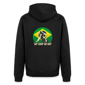 Martial Arts BJJ Brazilian Jiu Jitsu - Unisex Premium Bio Zip Hoodie - Schwarz - Hinten - Nico (187cm)