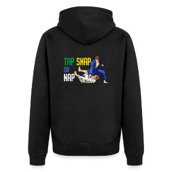 Martial Arts BJJ Brazilian Jiu Jitsu - Unisex Premium Bio Zip Hoodie - Schwarz - Hinten - Nico (187cm)