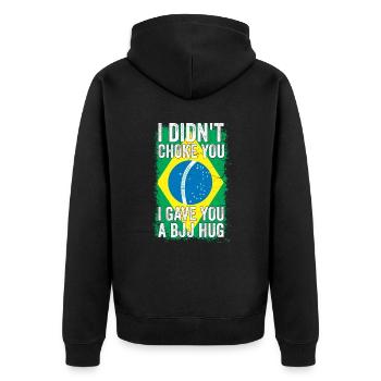 Martial Arts BJJ Brazilian Jiu Jitsu - Unisex Premium Bio Zip Hoodie - Schwarz - Hinten - Nico (187cm)