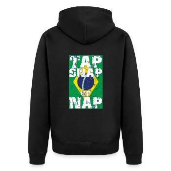 Martial Arts BJJ Brazilian Jiu Jitsu - Unisex Premium Bio Zip Hoodie - Schwarz - Hinten - Nico (187cm)