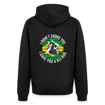Martial Arts BJJ Brazilian Jiu Jitsu - Unisex Premium Bio Zip Hoodie - Schwarz - Hinten - Nico (187cm)