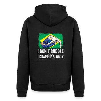 Martial Arts BJJ Brazilian Jiu Jitsu - Unisex Premium Bio Zip Hoodie - Schwarz - Hinten - Nico (187cm)