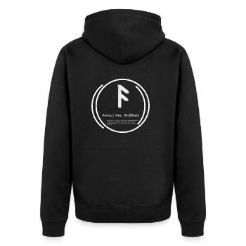 Nordische Mythologie - Unisex Premium Bio Zip Hoodie - Schwarz - Hinten - Nico (187cm)