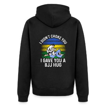 Martial Arts BJJ Brazilian Jiu Jitsu - Unisex Premium Bio Zip Hoodie - Schwarz - Hinten - Nico (187cm)