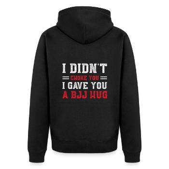 Martial Arts BJJ Brazilian Jiu Jitsu - Unisex Premium Bio Zip Hoodie - Schwarz - Hinten - Nico (187cm)