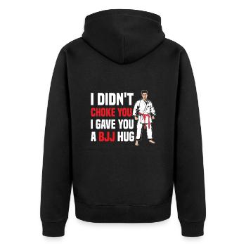 Martial Arts BJJ Brazilian Jiu Jitsu - Unisex Premium Bio Zip Hoodie - Schwarz - Hinten - Nico (187cm)