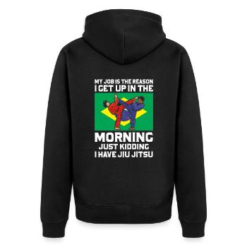 Martial Arts BJJ Brazilian Jiu Jitsu - Unisex Premium Bio Zip Hoodie - Schwarz - Hinten - Nico (187cm)