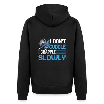Martial Arts BJJ Brazilian Jiu Jitsu - Unisex Premium Bio Zip Hoodie - Schwarz - Hinten - Nico (187cm)