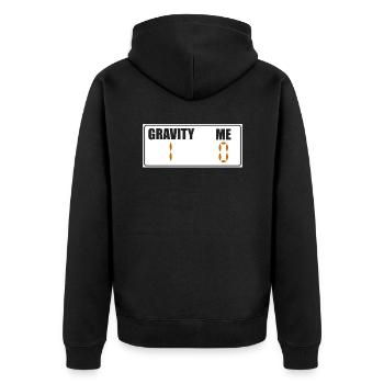 Gebrochener Arm Spruch - Fraktur Gipsarm - Unisex Premium Bio Zip Hoodie - Schwarz - Hinten - Nico (187cm)