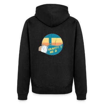 Gebrochener Arm Spruch - Fraktur Gipsarm - Unisex Premium Bio Zip Hoodie - Schwarz - Hinten - Nico (187cm)
