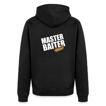 Master Baiter - Wels Catfish Angler Fischen Angeln - Unisex Premium Bio Zip Hoodie - Schwarz - Hinten - Nico (187cm)