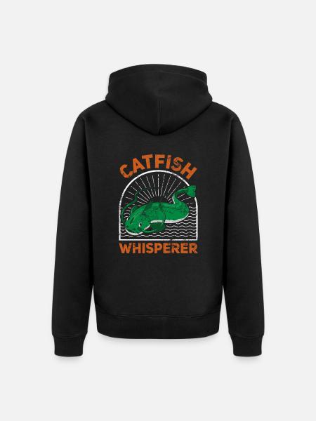 Catfish Whisperer - Wels Catfish Hunter - Unisex Premium Bio Zip Hoodie - Schwarz