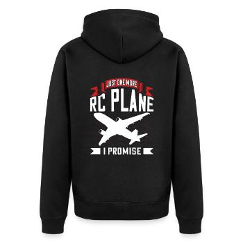 Noch ein RC-Flugzeug, das ich versprochen - Unisex Premium Bio Zip Hoodie - Schwarz - Hinten - Nico (187cm)