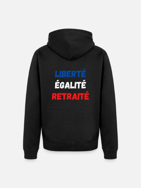 Liberté égalité retraité - Veste à capuche bio Premium Unisexe - noir