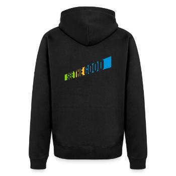 voir la bonne citation - Veste à capuche bio Premium Unisexe - noir - Dos - Nico (187cm)