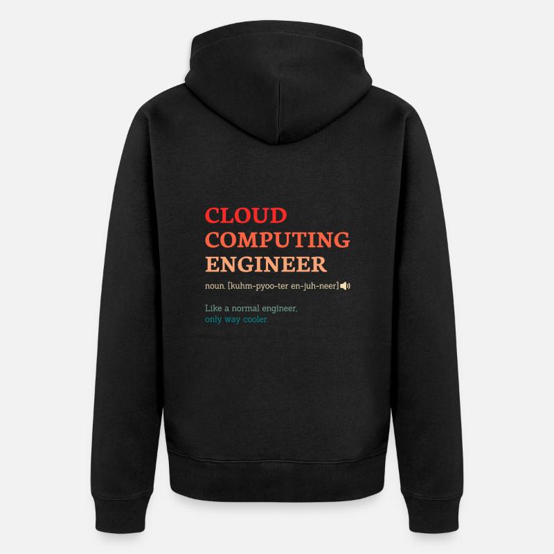 Cloud-Computing-Ingenieur Definition Retro - Unisex Premium Bio Zip Hoodie - Schwarz