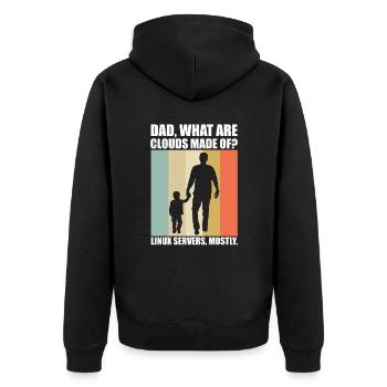 Cloud Computing Informatik Tech - Unisex Premium Bio Zip Hoodie - Schwarz - Hinten - Nico (187cm)