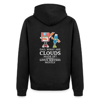 Cloud Computing Informatik Tech - Unisex Premium Bio Zip Hoodie - Schwarz - Hinten - Nico (187cm)