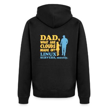 Cloud Computing Informatik Tech - Unisex Premium Bio Zip Hoodie - Schwarz - Hinten - Nico (187cm)