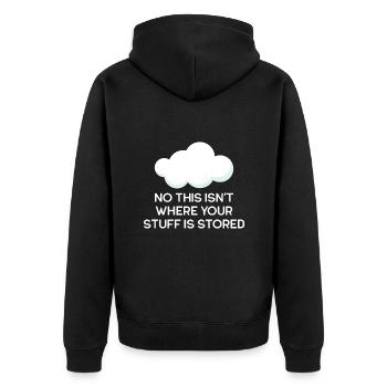 Cloud Computing Informatik Computer Programmierer - Unisex Premium Bio Zip Hoodie - Schwarz - Hinten - Nico (187cm)