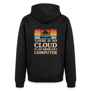 Informatik Spruch Cloud Computing Programierer - Unisex Premium Bio Zip Hoodie - Schwarz - Hinten - Nico (187cm)