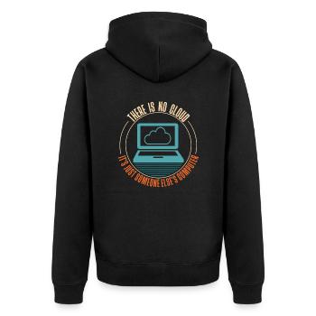 Cloud Computing Informatik Programmierung - Unisex Premium Bio Zip Hoodie - Schwarz - Hinten - Nico (187cm)