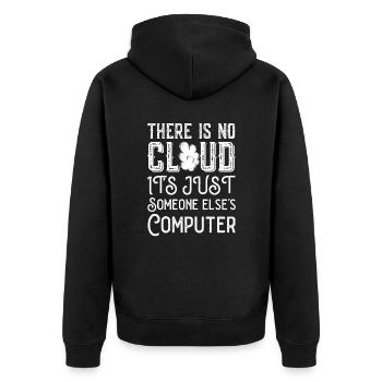 Cloud Computing Informatik Programmierung Dev - Unisex Premium Bio Zip Hoodie - Schwarz - Hinten - Nico (187cm)
