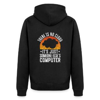 Cloud Computing Informatik Programmierung Dev - Unisex Premium Bio Zip Hoodie - Schwarz - Hinten - Nico (187cm)
