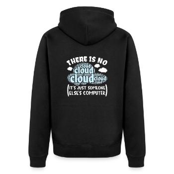 Cloud Computing Informatik Programmierung Dev - Unisex Premium Bio Zip Hoodie - Schwarz - Hinten - Nico (187cm)