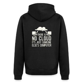 Cloud Computing Informatik Programmierung Dev - Unisex Premium Bio Zip Hoodie - Schwarz - Hinten - Nico (187cm)