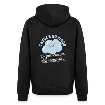 Cloud Computing Informatik Programmierung Dev - Unisex Premium Bio Zip Hoodie - Schwarz - Hinten - Nico (187cm)