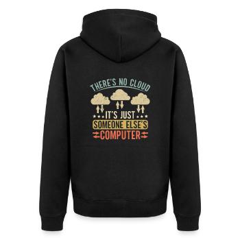 Cloud Computing Informatik Programmierung Dev - Unisex Premium Bio Zip Hoodie - Schwarz - Hinten - Nico (187cm)