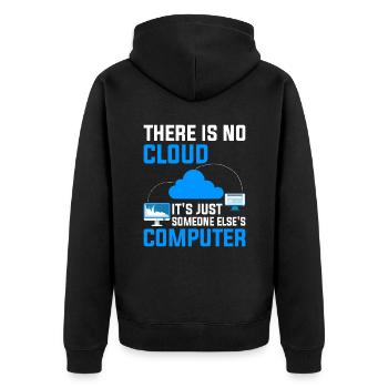 Cloud Computing Informatik Programmierung Dev - Unisex Premium Bio Zip Hoodie - Schwarz - Hinten - Nico (187cm)