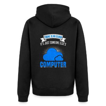 Cloud Computing Informatik Programmierung Dev - Unisex Premium Bio Zip Hoodie - Schwarz - Hinten - Nico (187cm)