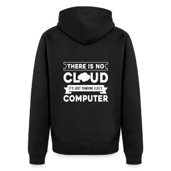 Cloud Computing Informatik Programmierung Dev - Unisex Premium Bio Zip Hoodie - Schwarz - Hinten - Nico (187cm)